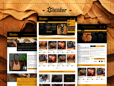 Leather Works Web Site Design leather works logo logo leather ui design ux design web design