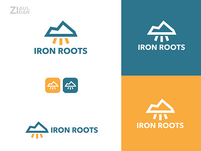 IRON ROOTS - Logo Design app logo bold branding business logo clean corporate identity creative graphic design hill icon iron logo design minimalist modern mountain rock logo roots sharp startup logo