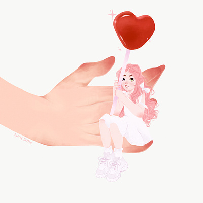 Sweet Love character illustration cute art digital illustration girl art love art pink art valentines illustration