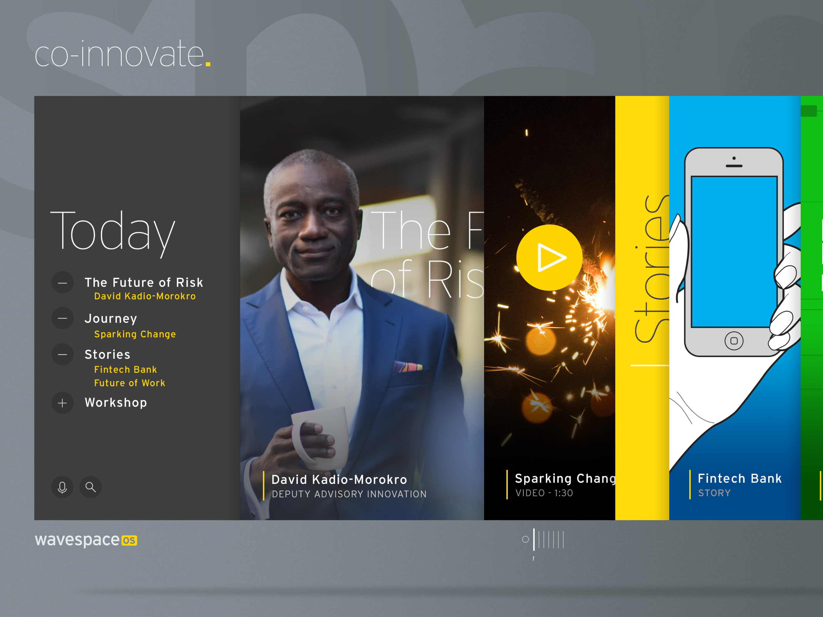 Non-Linear Presentation Experiment branding design ey financial fintech graphic graphic design operating software os presentation slide deck slideshow ui ux visual design