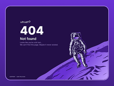 404 Error Page 404 astronaut error illustration moon ui ux