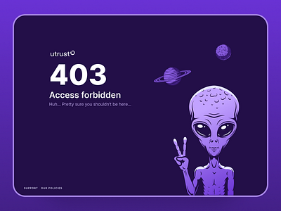 403 Error Page 403 alien error illustration ui ux
