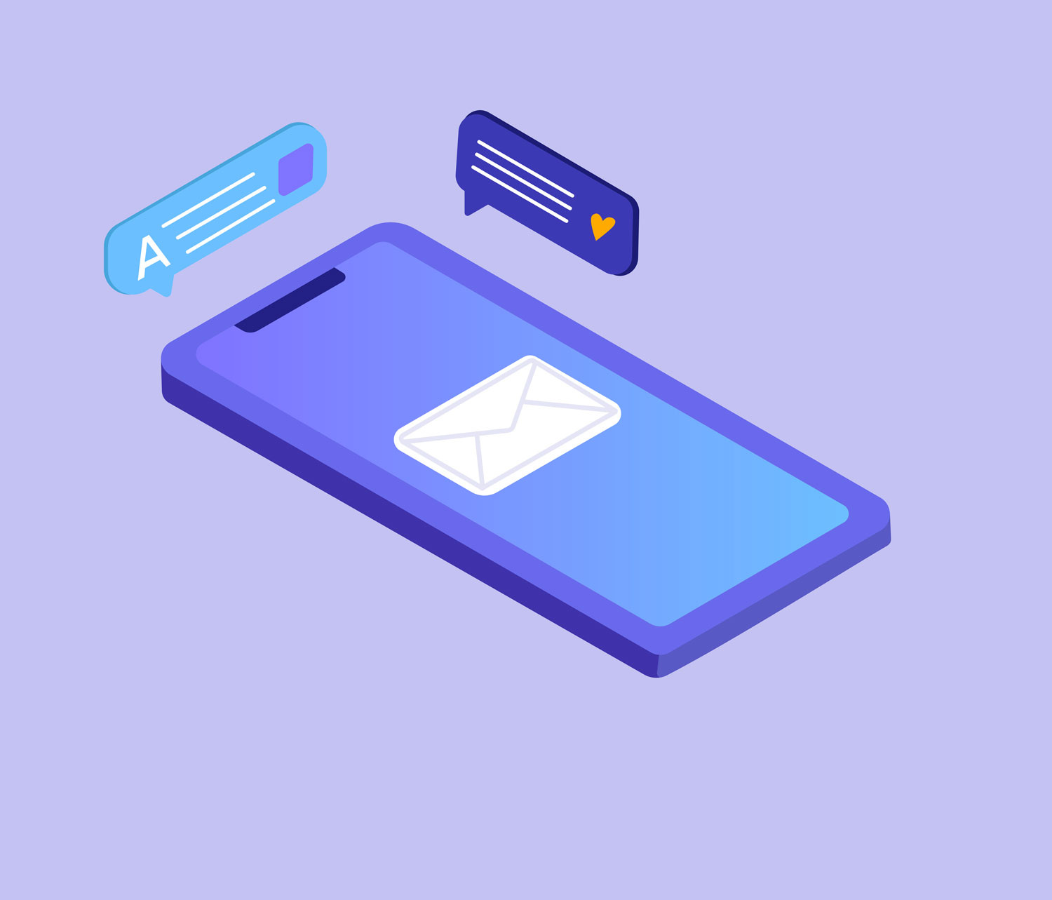 Isometric mobile app design illustration