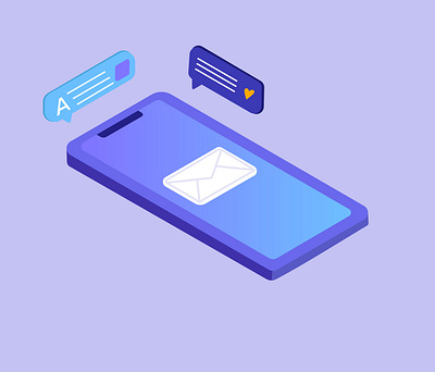 Isometric mobile app design illustration