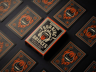 Burning Bridges burn burning card deck card game cards deck deck of cards fire hot hot sauce lettering nevesman portugal tongue