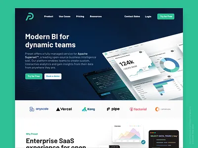 Illustrations for Preset.io Website - 1 apache bi illustration landing page preset.io saas superset