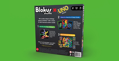 Blokus Shuffle UNO Game Packaging (Back)
