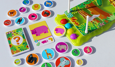 Safari Sprint Game Packaging africa animals cards childrens childrens game elephant fun game game packaging giraffe gorilla illustration jungle kids packaging preschool safari toy zebra