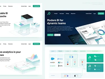 Illustrations for Preset.io Website - 2 apache bi illustration landing page preset.io saas superset website