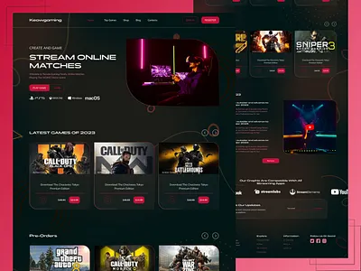 Gaming lending page project Presentation (dummy) branding figma lending page lending page design page design product design ui ui design uiux ux ux design web design