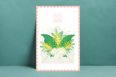 Postcard Spring design graphic design illustration photoshop typography vector