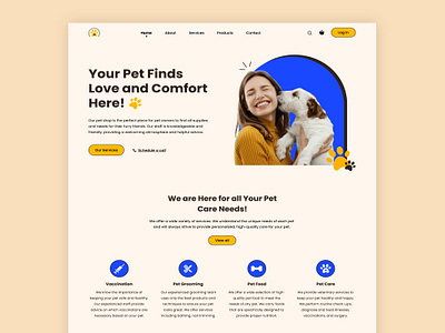 Pet shop website design best shot clean dog figma graphic design header hero section homepage landing page pet pet shop pet shop landing page pet shop website services trend ui design ux web design website design