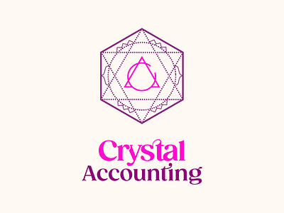 Crystal Accounting Brand accountant accountant brand animation brand brand identity branding design logo mandala pattern pink purple