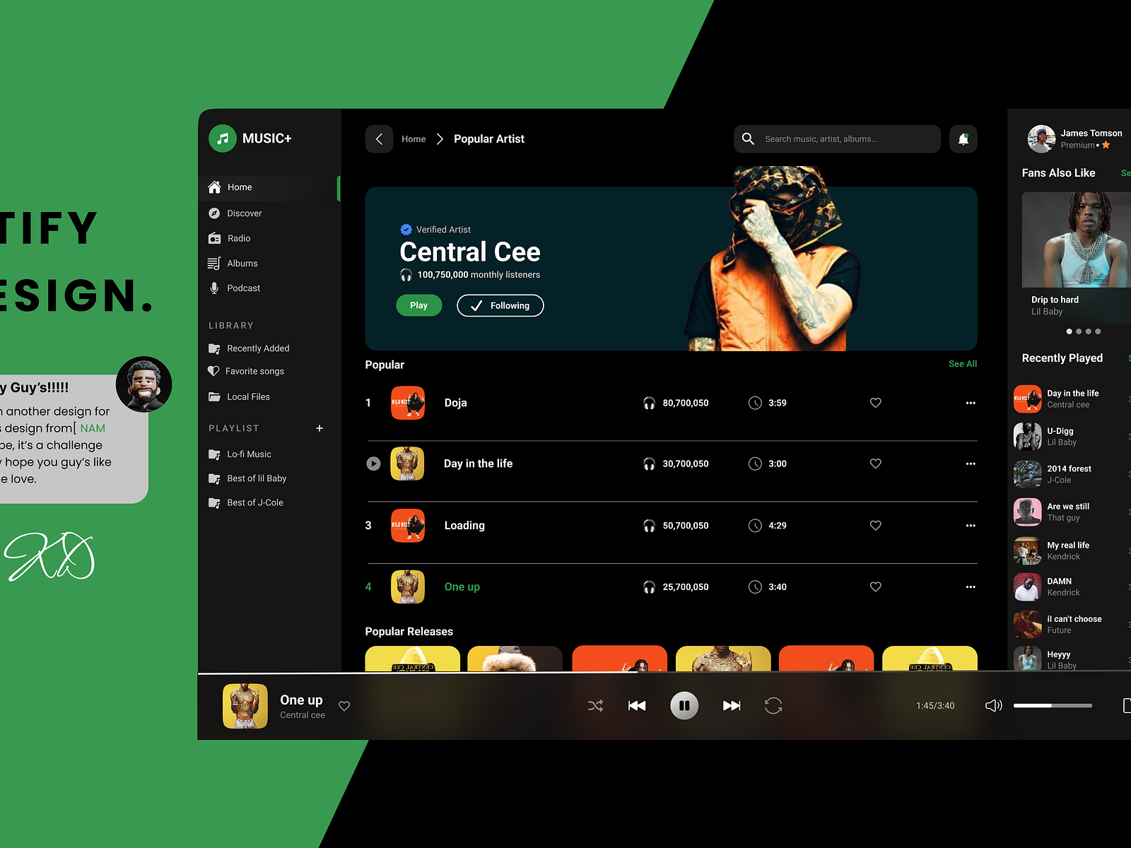 Redesign of Spotify by UI/UX_KD on Dribbble