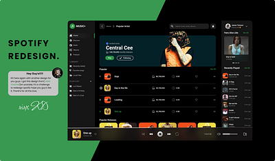 Redesign of Spotify spotify ui ui design uiux kd ux