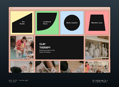 Daily UI 003 - Landing page for a pottery studio dailyui landing page