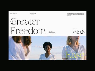 Freedom 08/23 e commerce editorial exploration interaction layout minimalistic typography ui design visual design visuals