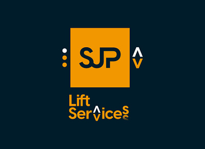 SJP Life Services animation blue brand brand identity branding design graphic design lift lift services logo trade branding yellow