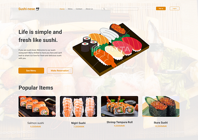 Restaurant Website Landing Page UI Design
