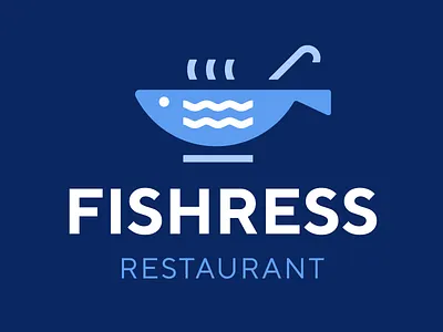FISHRESS animal art branding cafe design fish logo plate restaurant soup