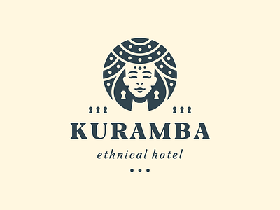 KURAMBA branding character girl hairstyle hotel key logo sign
