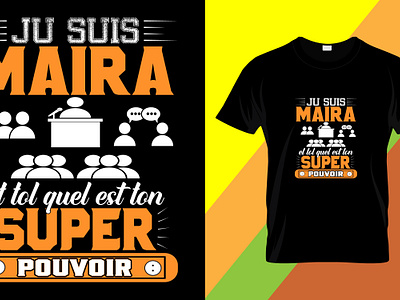 JU Suis Maira T-Shirt Design Template adobe illustrator america awesome beautiful branding fashion looking maira meting print style super t shirt design vintage