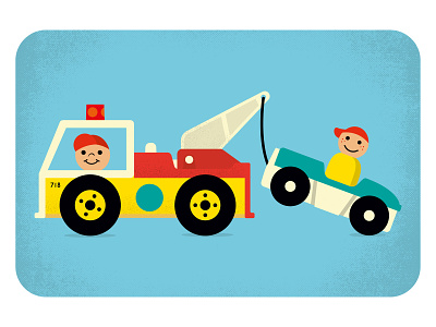 Fisher Price Little People Towtruck collectible design fisher price illustration little people retro towtruck toys vector vintage