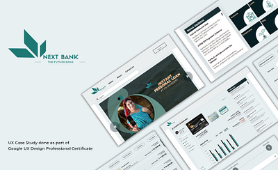 Next Bank - UI/UX Case Study of a Responsive Website adobe xd banking case study experience design logo responsive design ui ux