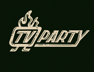 TV Party Tonight blackflag branding design fire handlettering illustration lettering logo procreate punkrock rocknroll tv typography ui vector