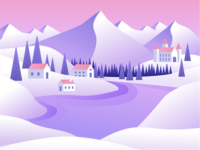 Meilisearch offsite sticker #2 annecy art direction illustration meilisearch mountains snow vector winter