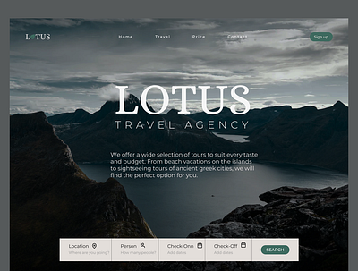 Design shot travel agency web design