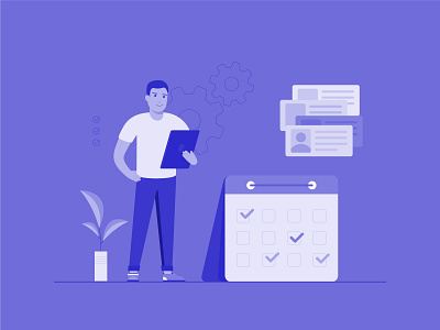 Optimize Your Productivity blue due tone duo tone efficiency graphic design illustration prioritization productivity tools self improvement time management ui vector work life balance