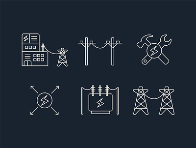 Energy Output Icons design energy energy icons figma graphic design high voltage lines icons illustration power simple thread