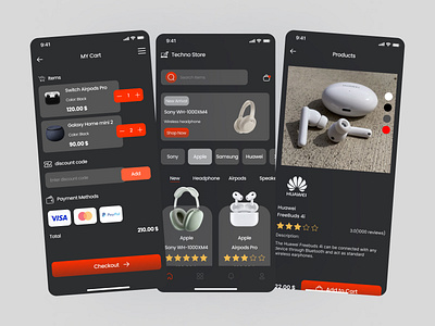 Audio Store App audio design design app headphones mobile music speaker ui ux