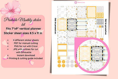 Printable Erin Condren monthly sticker kit Bee edition erin condren planner sticker monthly sticker kit printable planner sticker kit