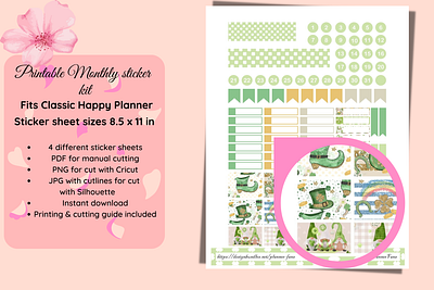 Classic Happy Planner Monthly sticker kit St Patrick edition classic happy planner happy planner stickers monthly sticker kit planner sticker bundle