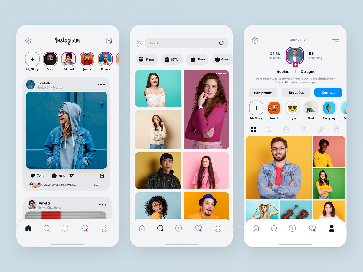 Instagram Redesign designs, themes, templates and downloadable graphic ...