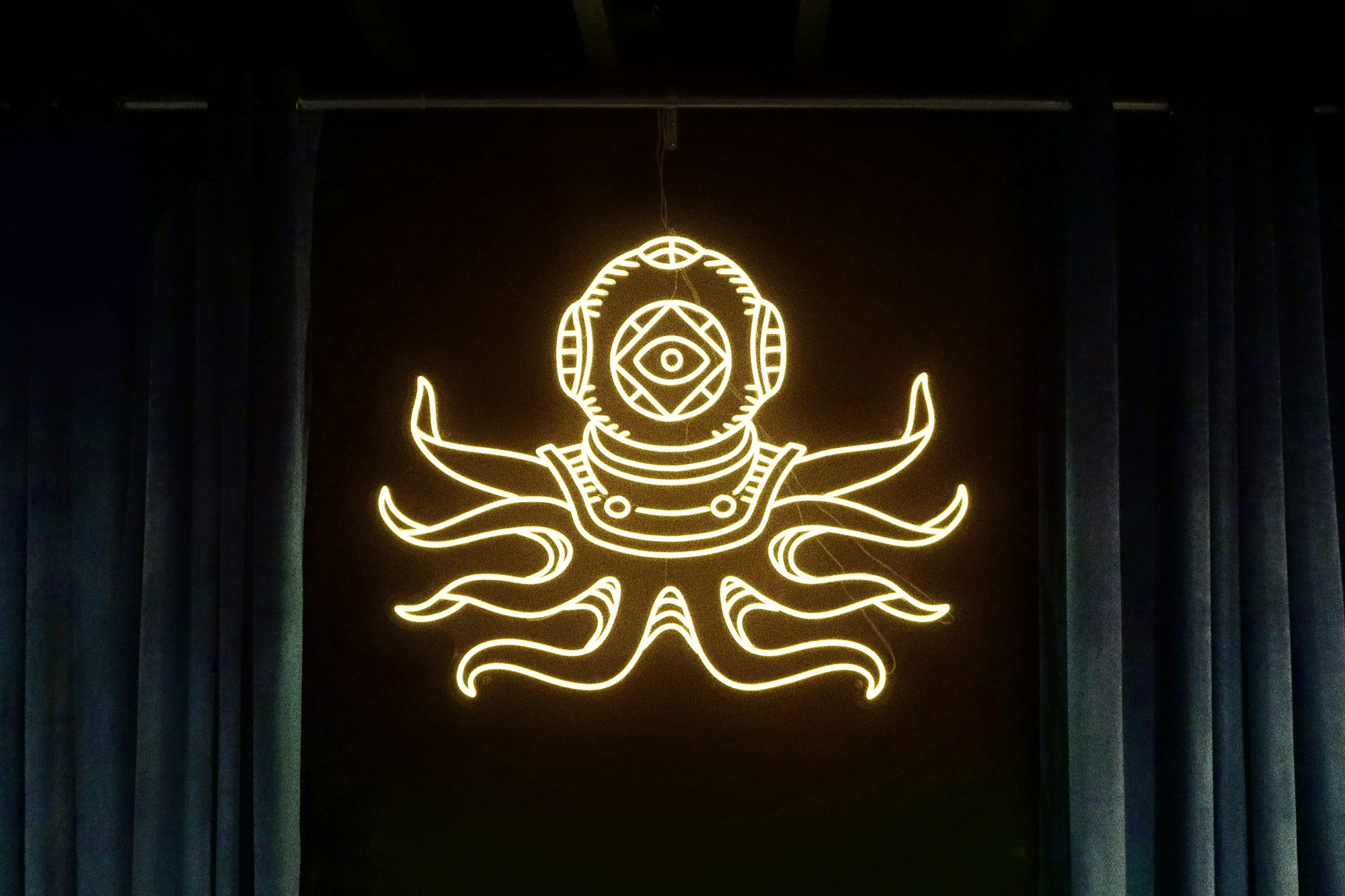 The Brass Hat – Neons bar branding branding hospitality identity design linework logo logo design neon neon lights octopus speakeasy typography