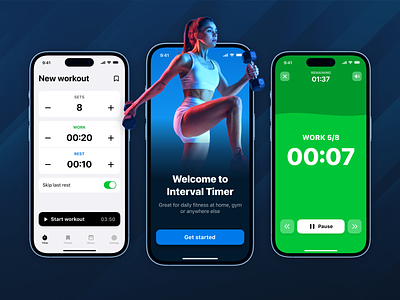 Interval Timer - iOS Workout App app countdown custom timer exercise fitness gym home interval interval timer intervals ios mobile sport timer workout