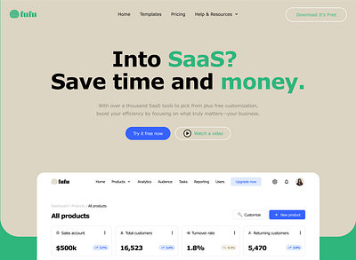 Saas Company landing page (B2B/B2C) b2b b2c dashboard figma saas