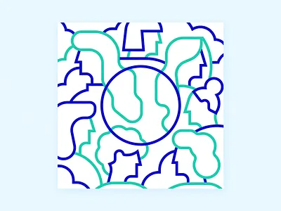 Who runs the world? album blue girls globe illustration square woman world