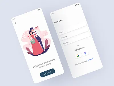 Onboarding of Wedding Planner app design figma figma design illustration mobile app design prototyping ui wireframing