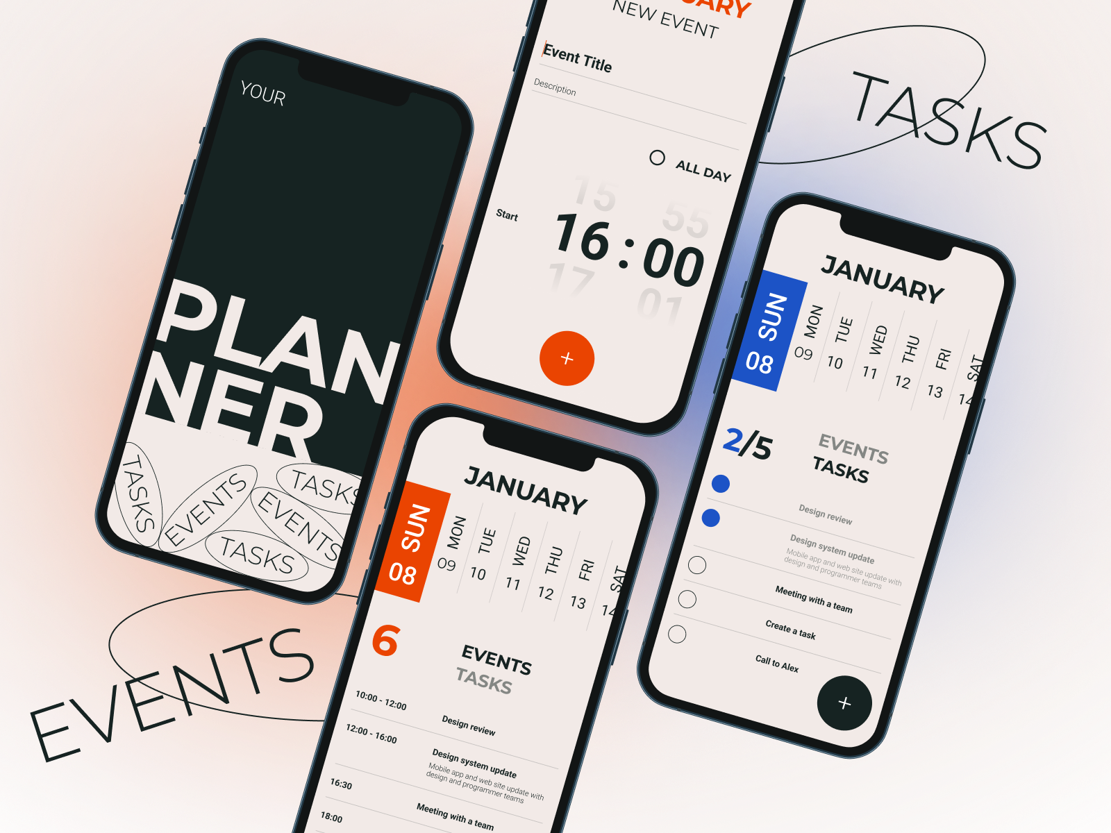 Planner mobile app by Alexandrа Moshkireva on Dribbble