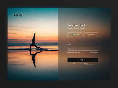 Yoga Studio - Sign In Sign Up Page account app branding create design glass glassmorphism graphic design illustration login logo new sign in sign up studio typography ui ux vector yoga