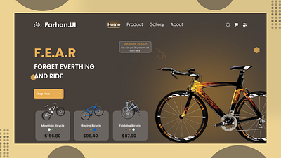 Bicycle Website Design branding design figma graphic design illustration logo ui ui design ui ux vector website website design website ui website ux