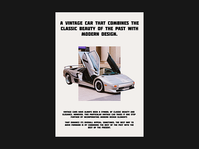 Vintage car - poster car design layout portfolio site typography ui ux vintage web design