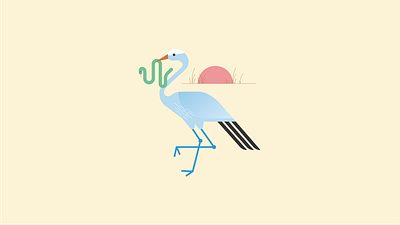 Blue Crane bird blue crane graphic design illustration snake south africa