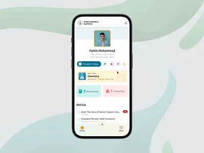 Student App Swipe Interaction app education interaction leraning management system lms micro interaction school school of future smart student uiux user experience user interface