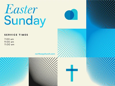 Easter 2023 blue branding christian church church design cross easter easter branding easter logo easterdesign empty grave gradient typography