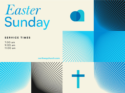 Easter 2023 blue branding christian church church design cross easter easter branding easter logo easterdesign empty grave gradient typography